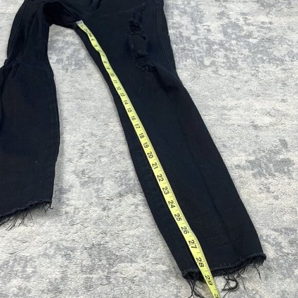 Guess Sexy Curve Skinny Jeans Black Distressed Destroyed Raw Hem Sz 26 - Picture 11 of 15
